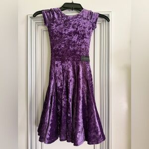 Purple Velvet Kids Dance Dress